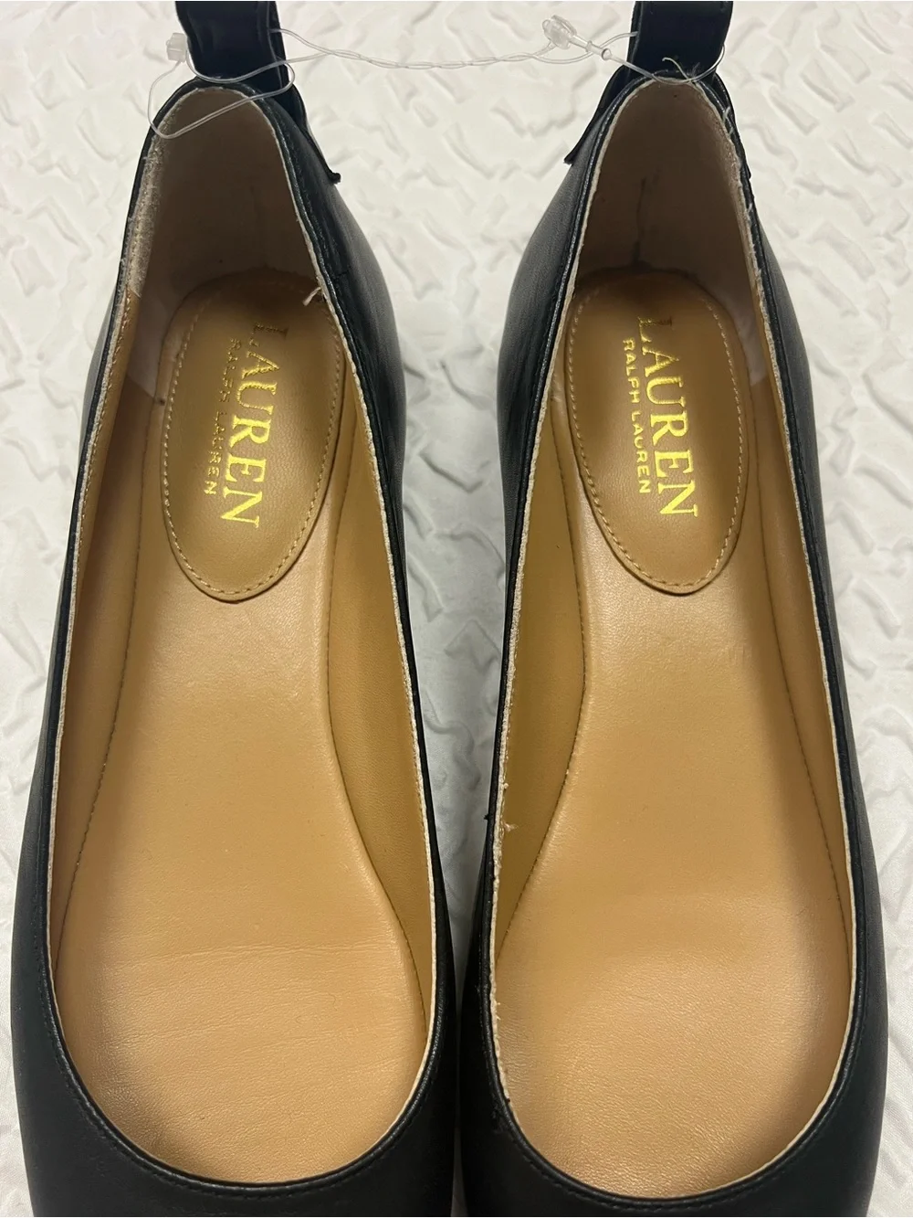 Lauren Ralph Lauren Leather Ballet Flat Black Round-Toe Women's 6.5